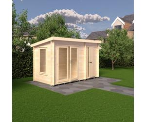 Shire Elm 6Gx12 19mm Log Cabin With Side Storage