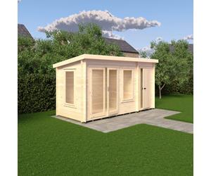 Shire Elm 6Gx14 19mm Log Cabin With Side Storage