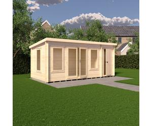 Shire Elm 8Gx17 19mm Log Cabin With Side Storage