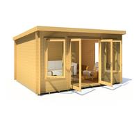 Shire Emneth 10Gx13 Pent Log Cabin 19mm interlock Cladding