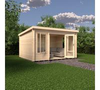 Shire Emneth 10Gx13 Pent Log Cabin 19mm interlock Cladding