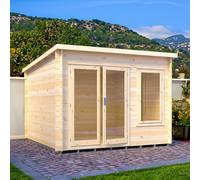 Shire Emneth 9' x 9' 9" Pent Log Cabin - Premium 19mm Cladding Log Clad