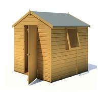 Shire Faroe 6 ft x 6 ft Shiplap Apex Shed, Brown