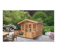 Shire Grizedale 13' 8" x 9' 9" Apex Log Cabin - Premium 70mm Cladding Tongue & Groove