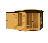 Shire 8x12 Hampton Dip Treated Summerhouse With Side Shed