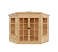 Shire Hampton Shiplap Summerhouse Garden Sun Room Approx 7 x 7 Feet in Brown Shire Brown