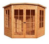 Shire Hampton 8 ft x 8 ft Corner Summerhouse, Brown