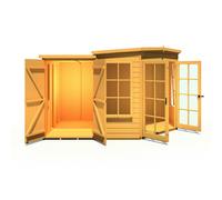 Shire Hampton with Side Shed 7x11 Corner Summerhouse 12mm Interlock Cladding