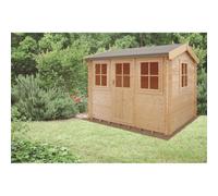 Shire Hemsted 9' 9" x 13' 8" Reverse Apex Log Cabin - Premium 44mm Cladding Tongue & Groove