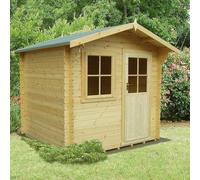 Shire Herewood 7' 10" x 11' 9" Apex Log Cabin - Premium 70mm Cladding Tongue & Groove