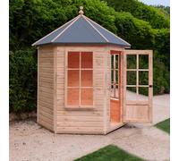 Shire Hexagonal 7' 1" x 6' 1" Apex Summerhouse - Premium Dip Treated Shiplap