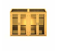Shire Heydon 7 x 2 Double Door Greenhouse - Timber - L59 x W210 x H157.7 cm in Light Brown Shire Light Brown