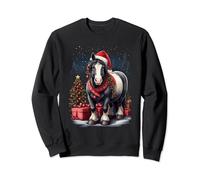 Shire Horse dressed for Christmas, heavy horse at Xmas Sweatshirt