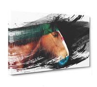 Shire Horse V2 Canvas Print | Gallery Wrapped 30mm Frame Wall Art | 30x20 inches | Ready to Hang | Modern Animals Picture | Living Room Bedroom Lounge Office