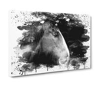 Shire Horse V4 Canvas Print | Gallery Wrapped 30mm Frame Wall Art | 24x16 inches | Ready to Hang | Modern Animals Picture | Living Room Bedroom Lounge Office