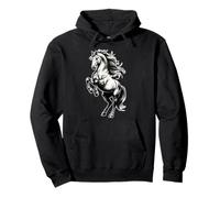 Shire Horse White Equestrian Rearing Pullover Hoodie