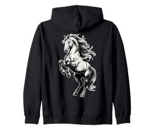 Shire Horse White Equestrian Rearing Zip Hoodie