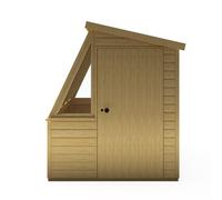 Shires Iceni 8x6' Potting Shed Pre Hung Doors with Opening Glass Side Window in Brown Shires Brown