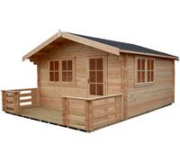 Shire Kinver 14X14 Ft & 4 Windows Apex Wooden Cabin - Assembly Service Included