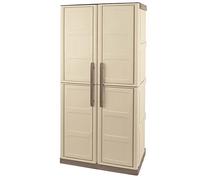 Shire Plastic Storage - Large Storage Cupboard with Shelves & Broom Storage - 70