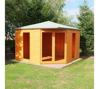 Shire Larkspur 10' 4" x 10' 4" Apex Summerhouse - Premium Coated Shiplap