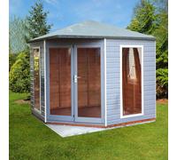 Shire Larkspur 8' 4" x 8' 4" Apex Summerhouse - Premium Dip Treated Shiplap