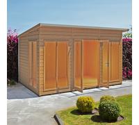 Shire Lela 8' 1" x 11' 8" Pent Summerhouse - Premium Dip Treated Shiplap
