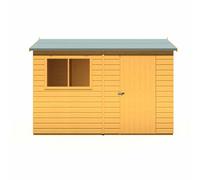 Lewis 10 ft x 6 ft Reverse Apex Style Handmade Garden Shed Style C, Brown