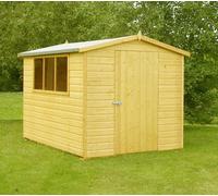 Shires Lewis Handmade Garden Shed Approx 10 x 8 Feet in Brown Shires Brown