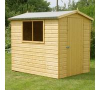 Shires Lewis Handmade Garden Shed Approx 7 x 5 Feet in Light Brown Shires Light Brown
