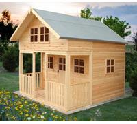 Shire Lodge Handmade Two Storey Playhouse, Brown