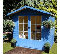 Shire Lumley 7X5 Ft With Double Door Apex Wooden Summer House (H)2110mm X (W)2050mm (Base Included) - Assembly Service Included