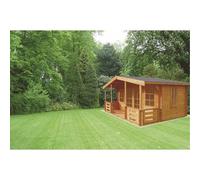 Shire Lydford 11' 9" x 13' 8" Apex Log Cabin - Premium 28mm Cladding Tongue & Groove