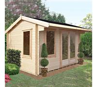Shire Marlborough 12' x 12' Reverse Apex Log Cabin - Premium 28mm Cladding Tongue & Groove