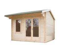 Shire Marlborough 8' 11" x 11' 9" Reverse Apex Log Cabin - Premium 28mm Cladding Tongue & Groove