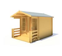 Shire Maulden with verandah 10x10 Log Cabin 19mm interlock Cladding