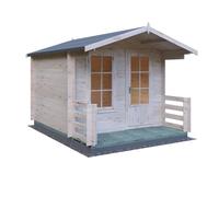 Shire Maulden with verandah 9x9 Log Cabin 19mm interlock Cladding