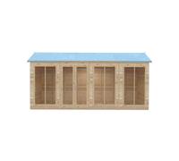 Shire Mayfield 16 x 6 Summerhouse - Wood - L179 x W476 x H240.9 cm in Light Brown Shire Light Brown