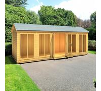 Shire Mayfield 7' 7" x 19' 6" Reverse Apex Summerhouse - Premium Dip Treated Shiplap