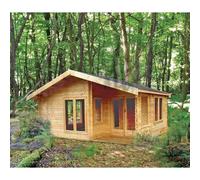 Shire New Forest 19' 4" x 12' 7" Apex Log Cabin - Premium 70mm Cladding Tongue & Groove