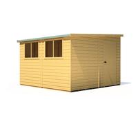 Shire Norfolk Workshop Pent Shed 10X10 Double Door 12mm Shiplap Style B