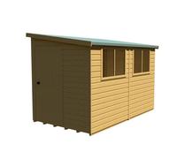 Shire Norfolk Workshop Pent Shed 10X6 Double Door 19mm Loglap Style A