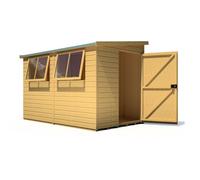 Shire Norfolk Workshop Pent Shed 10X6 Double Door 19mm Loglap Style B