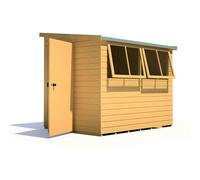 Shire Norfolk Workshop Pent Shed 8X6 Double Door 19mm Loglap Style A