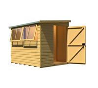 Shire Norfolk Workshop Pent Shed 8X6 Double Door 19mm Loglap Style B