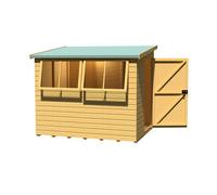 Shire Norfolk Workshop Pent Shed 8X6 Single Door 12mm 12mm Shiplap Style B