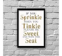 Shire Oak Signs & Graphics Ltd If You Sprinkle When You Tinkle please Be Sweet And Wipe The Seat Steampunk Poster A5 to A1 Sizes (Unframed) (A3 420x297mm (16.5x11.7 inch)