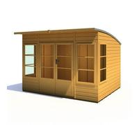 Shire Orchid 7' 7" x 9' 9" Curved Summerhouse - Premium Dip Treated Shiplap