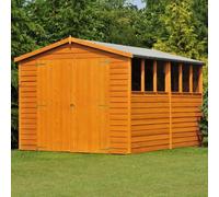 Shire Overlap 12 X 8 Feet Dip Treated Apex Shed Double Door With Windows