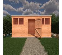 Shire Overlap 12x6 single door pent shed
